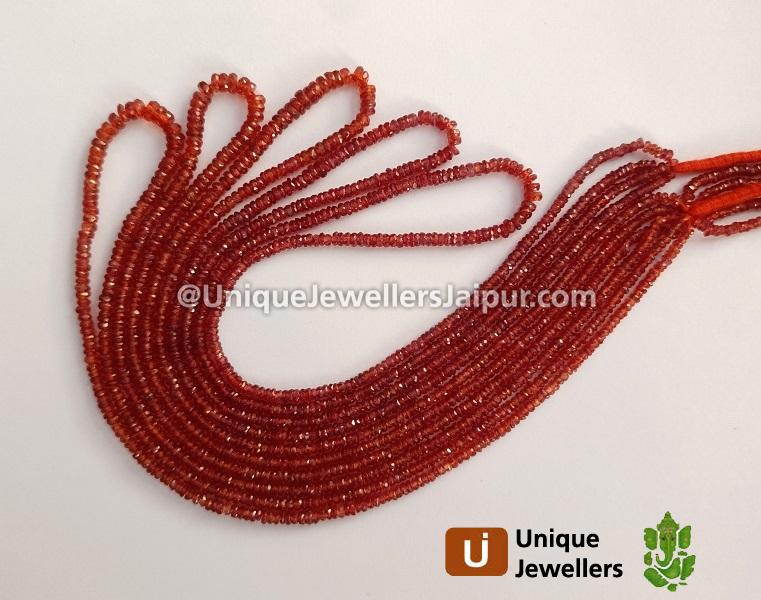 Red Sapphire Faceted Tyre Beads