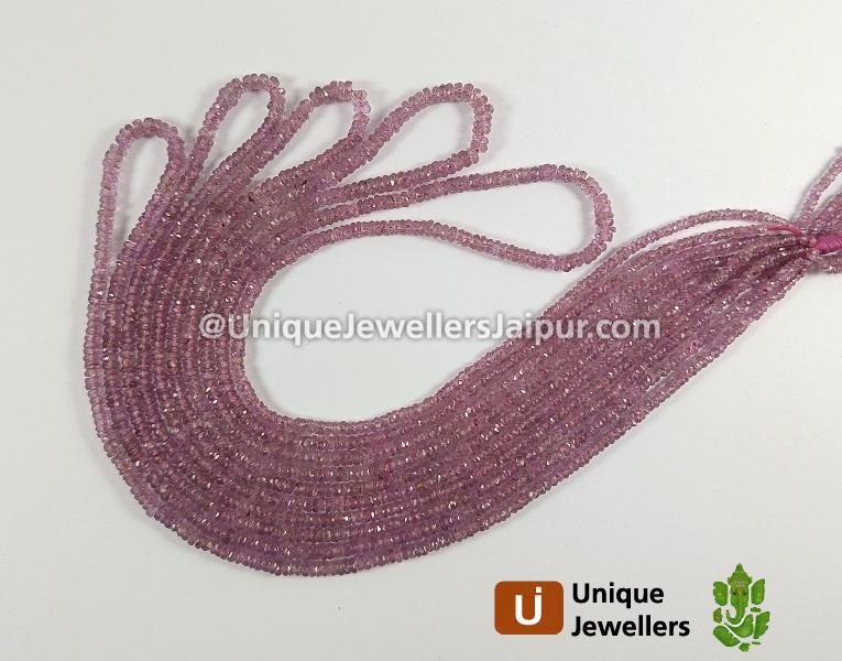 Natural Pink Sapphire Faceted Roundelle Beads