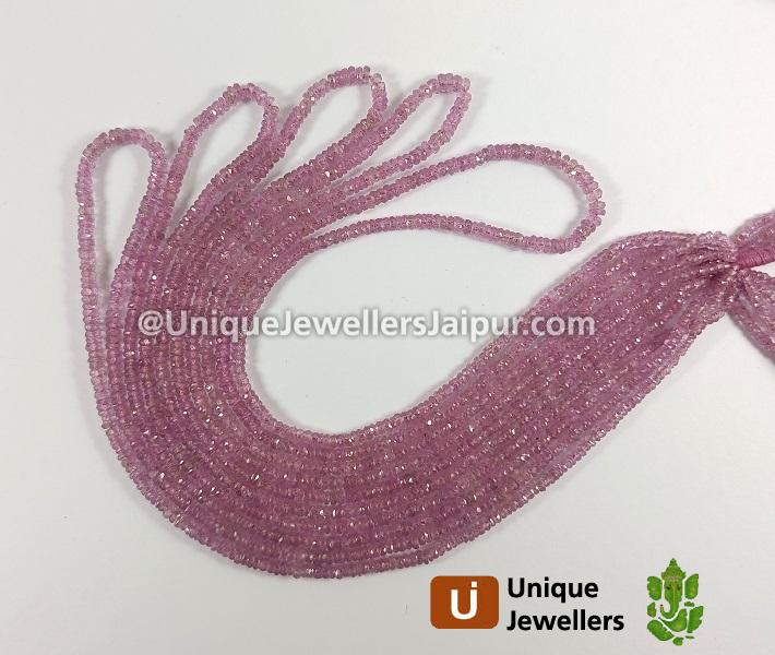 Natural Pink Sapphire Faceted Roundelle Beads