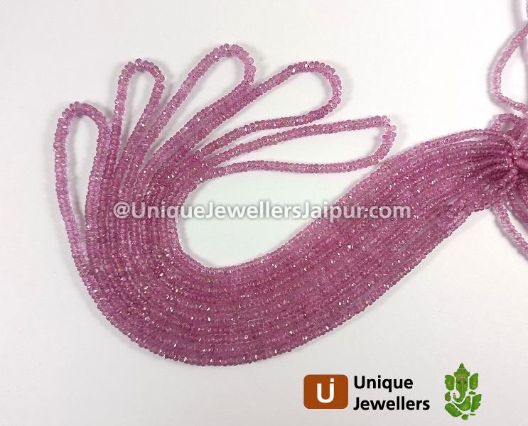 Natural Pink Sapphire Faceted Roundelle Beads