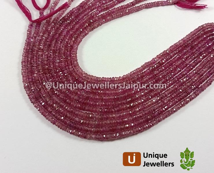 Natural Ruby Faceted Roundelle Beads