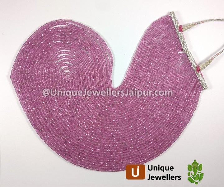 Natural Pink Sapphire Faceted Roundelle Beads