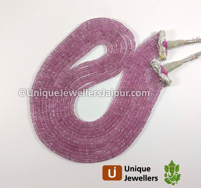 Natural Pink Sapphire Faceted Tyre Beads