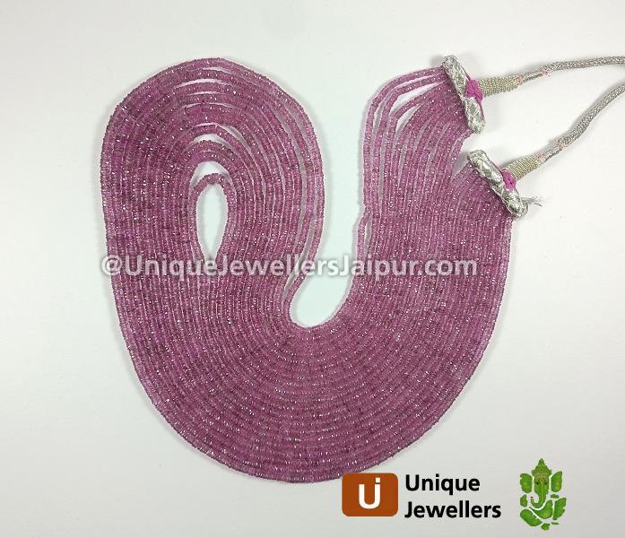 Natural Pink Sapphire Faceted Tyre Beads