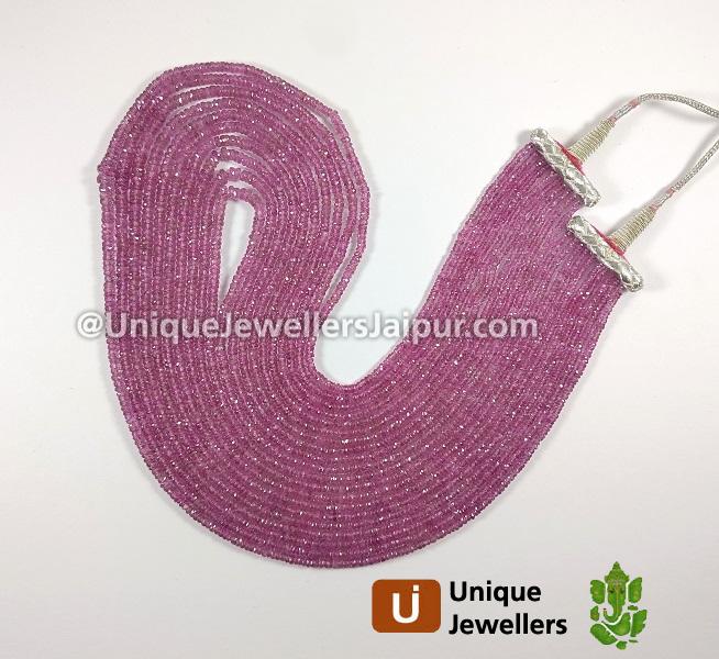 Natural Pink Sapphire Faceted Tyre Beads