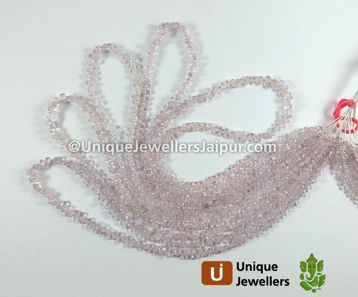 Baby Pink Sapphire Faceted Drops Beads