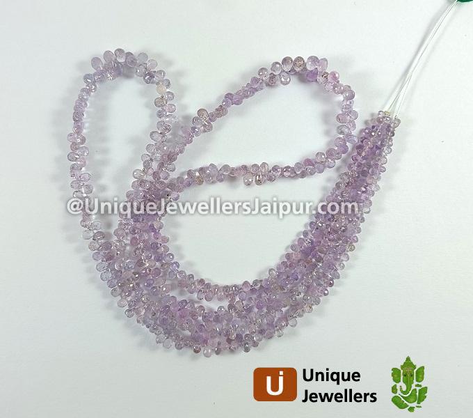 Purple Sapphire Faceted Drops Beads