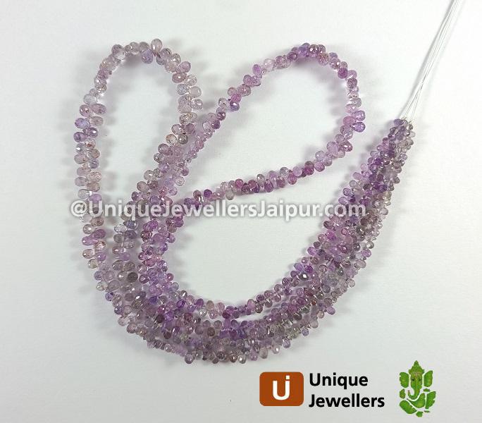 Purple Sapphire Faceted Drops Beads