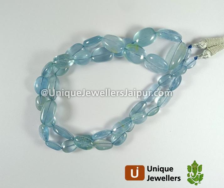 Milky Aquamarine Smooth Nuggets Beads