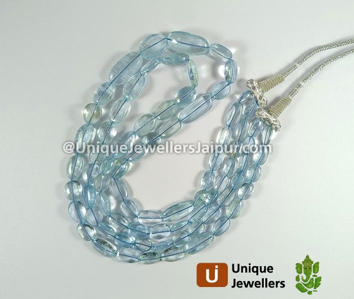Milky Aquamarine Smooth Nuggets Beads
