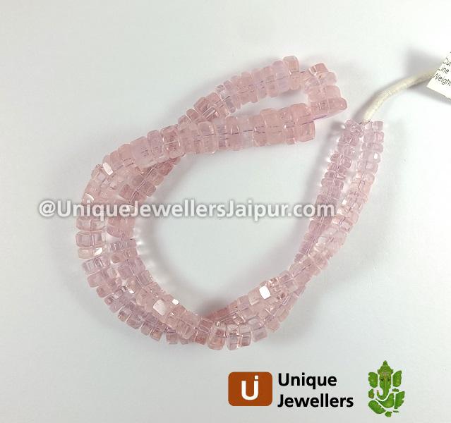 Pink Morganite Step Cut Bolt Beads