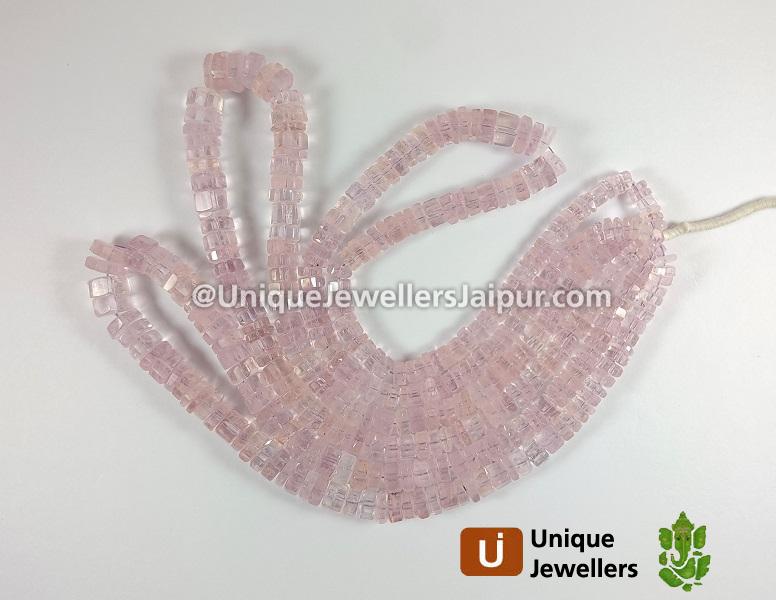 Pink Morganite Step Cut Bolt Beads