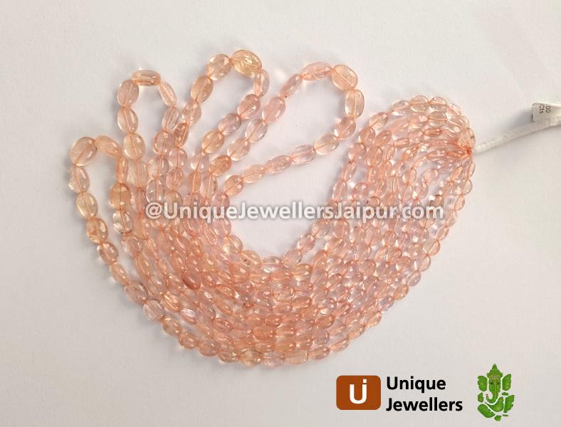 Peach Morganite Smooth Oval Beads