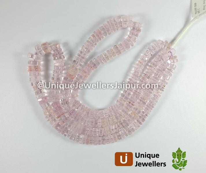 Pink Morganite Step Cut Bolt Beads