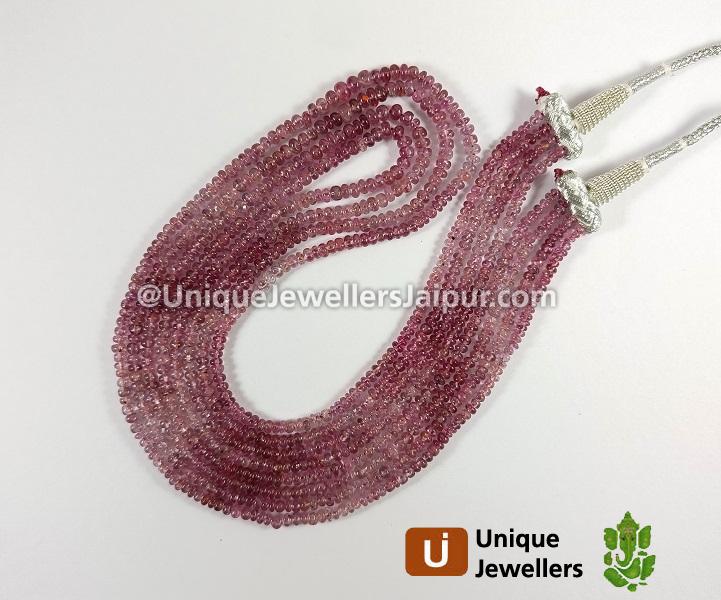 Pink Spinel Shaded Smooth Roundelle Beads