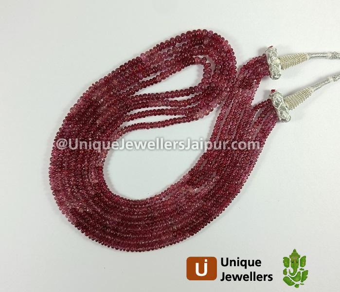 Pink Spinel Shaded Smooth Roundelle Beads
