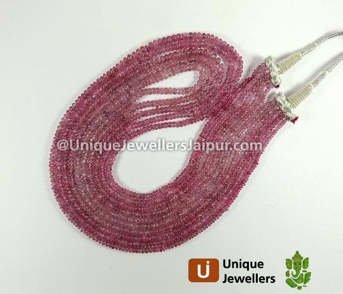Pink Spinel Shaded Smooth Roundelle Beads