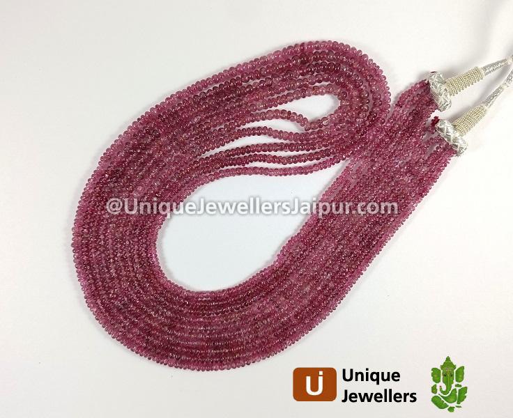 Pink Spinel Shaded Smooth Roundelle Beads