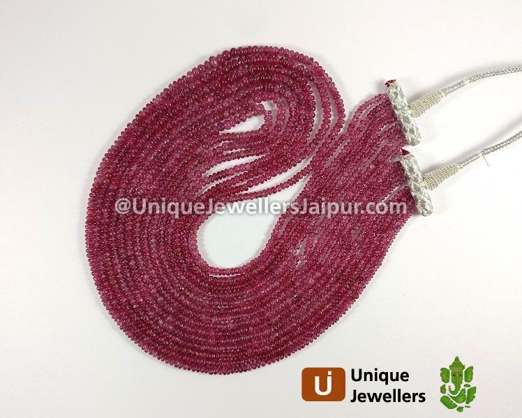 Pink Spinel Shaded Smooth Roundelle Beads
