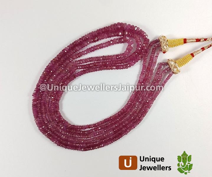 Ruby Faceted Roundelle Beads