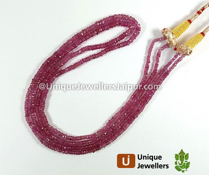 Ruby Faceted Roundelle Beads
