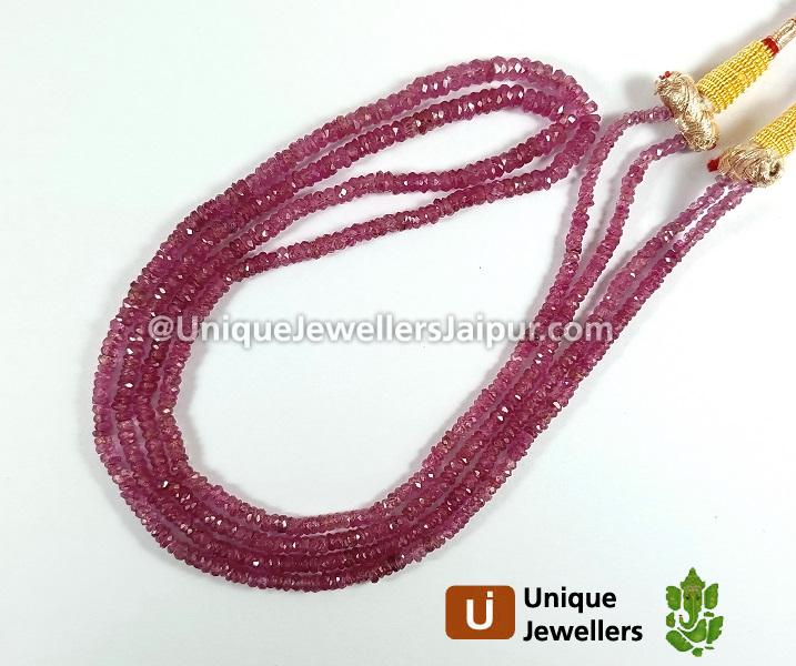Ruby Faceted Roundelle Beads