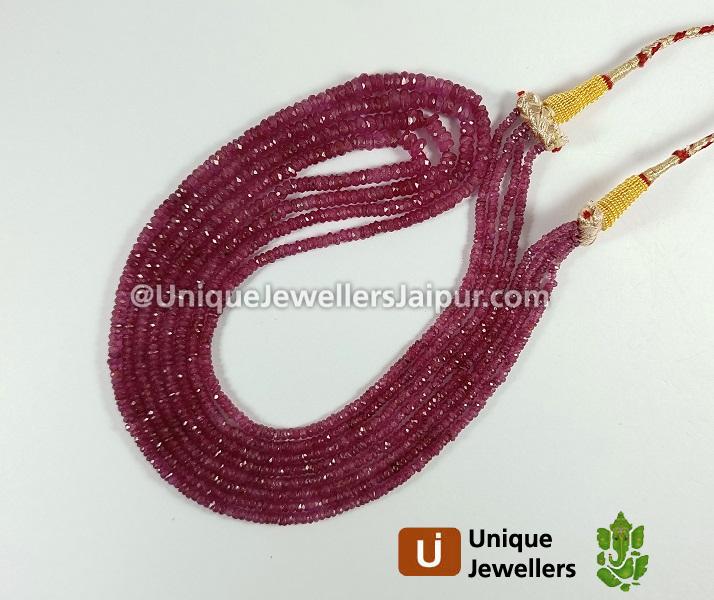 Ruby Faceted Roundelle Beads