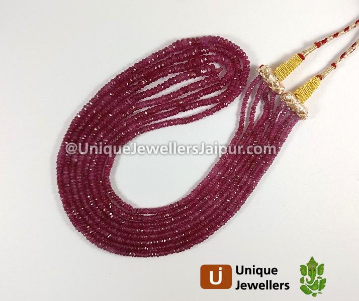 Ruby Faceted Roundelle Beads
