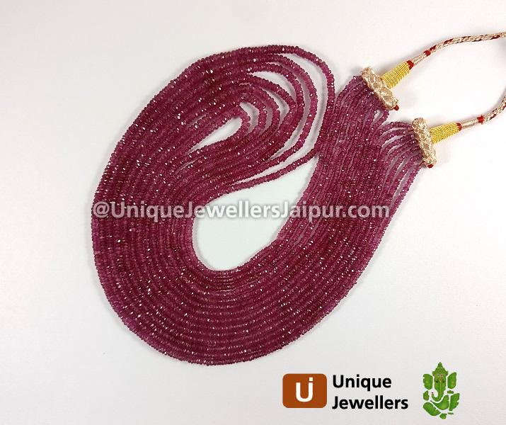 Ruby Faceted Roundelle Beads