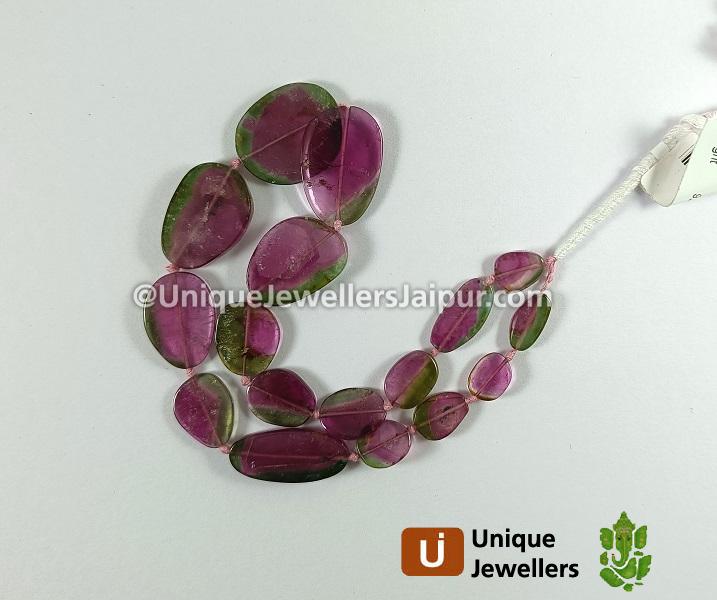 Watermelon Tourmaline Smooth Slices Beads