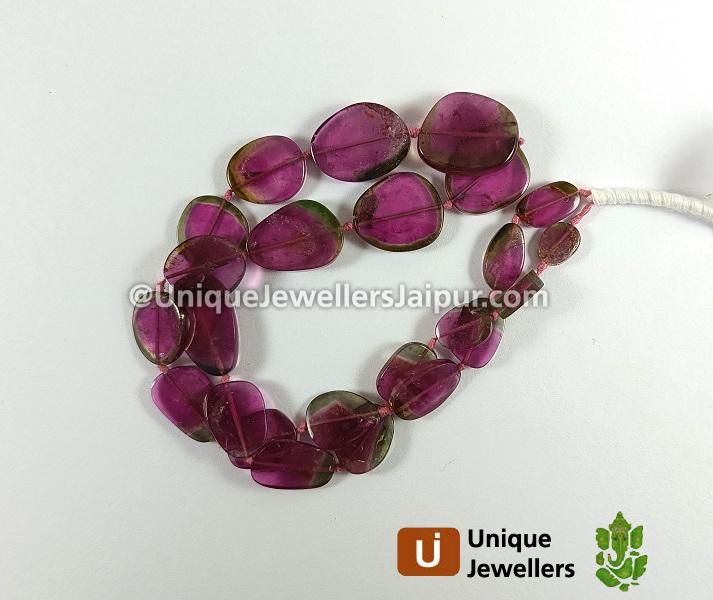 Watermelon Tourmaline Smooth Slices Beads