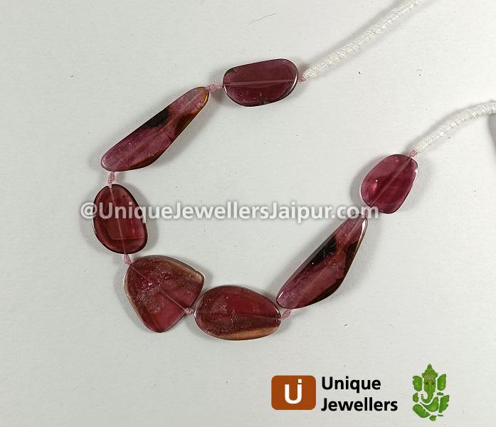 Watermelon Tourmaline Smooth Slices Beads