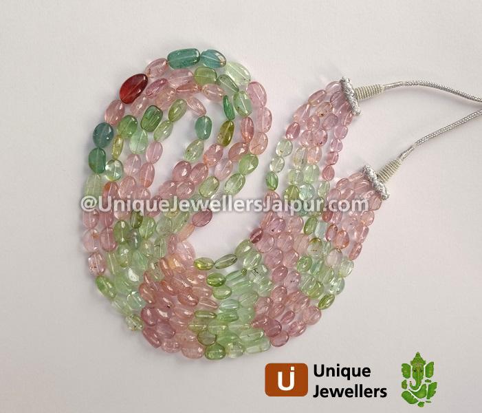 Pastel Tourmaline Smooth Nuggets Beads