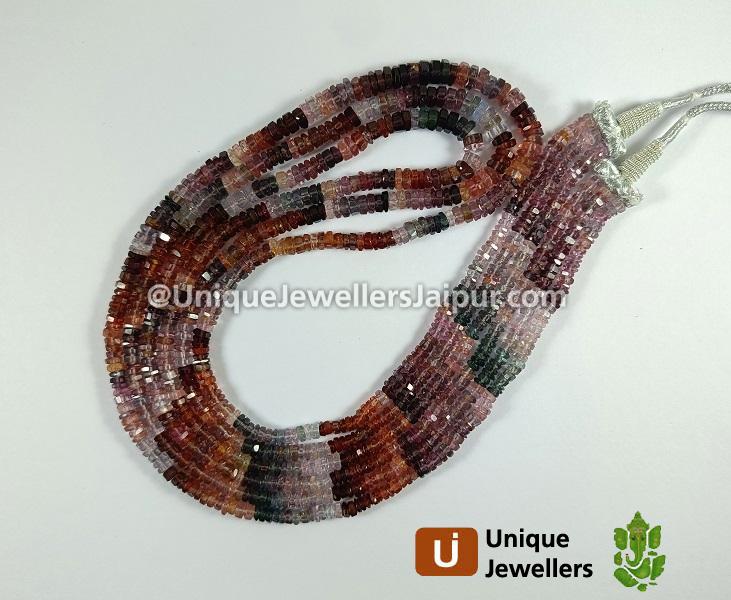 Multi Spinel Step Cut Bolt Beads
