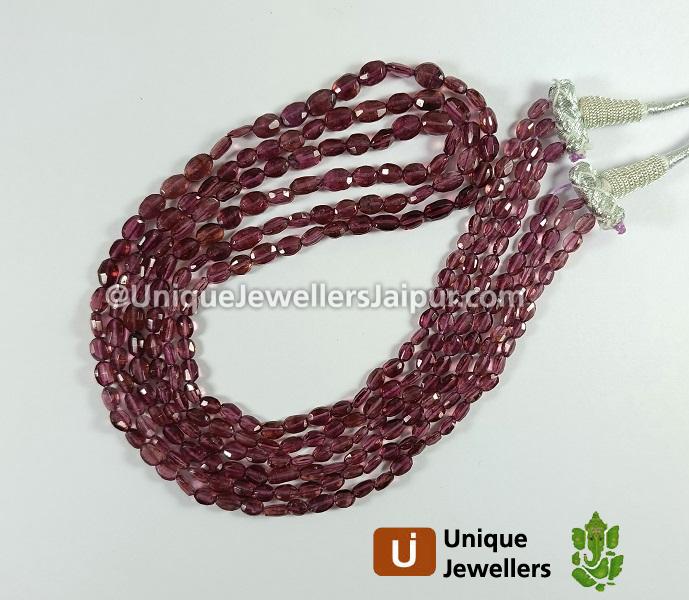 Rubellite Faceted Oval Beads