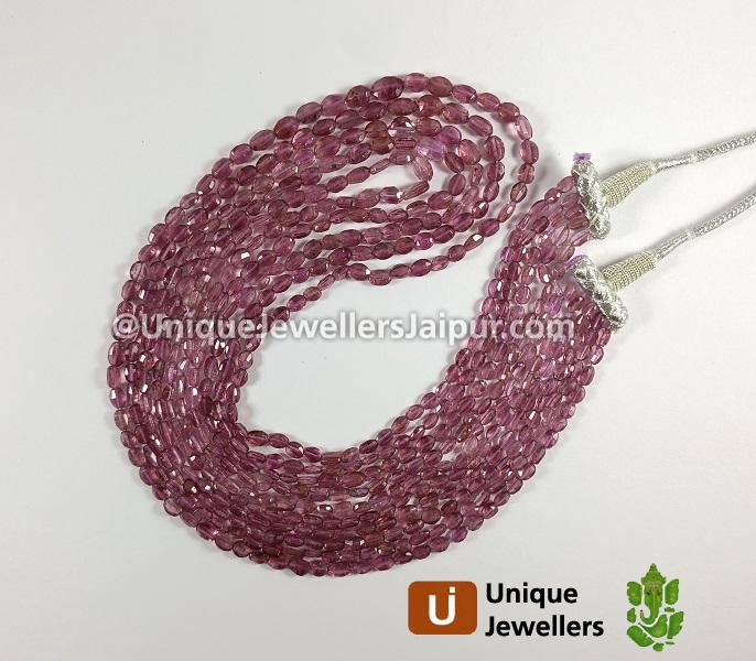Rubellite Faceted Oval Beads