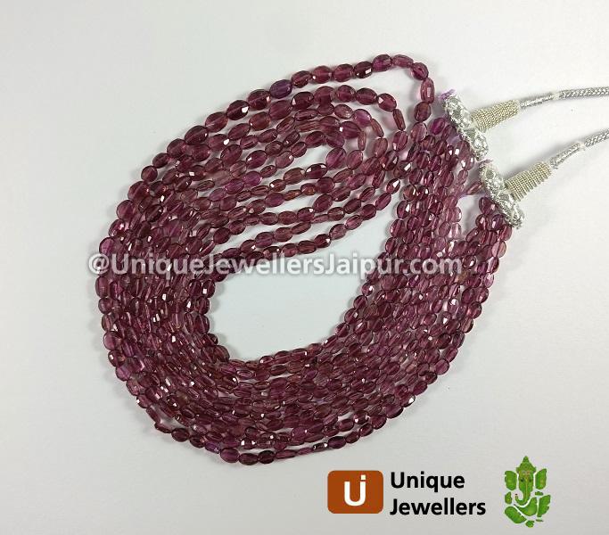 Rubellite Faceted Oval Beads