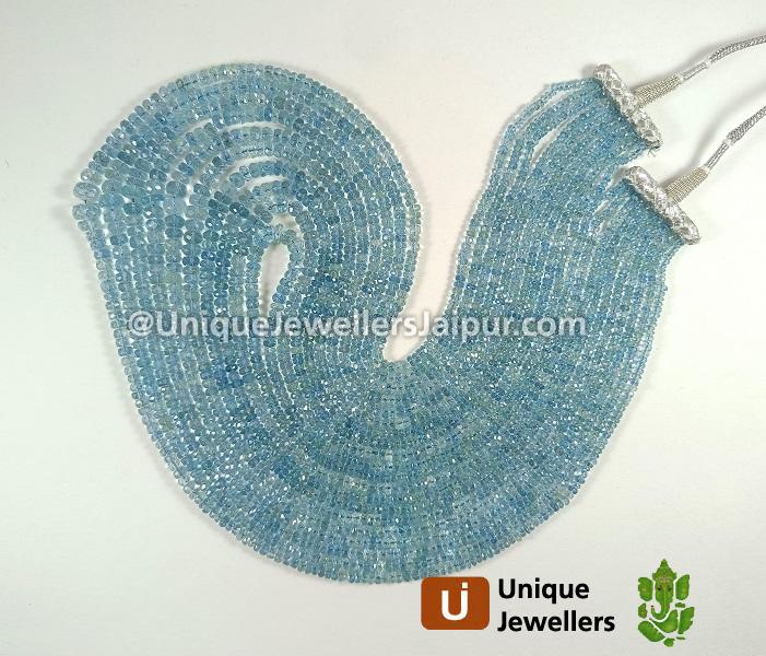 Aquamarine Faceted Roundelle Beads