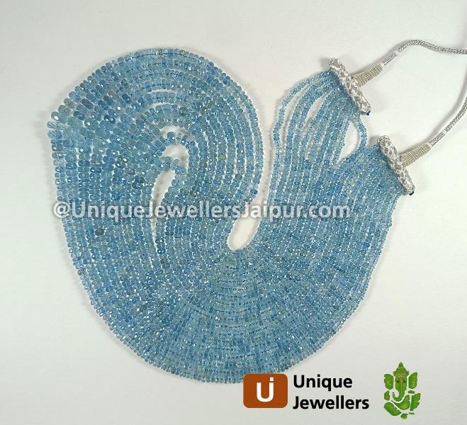 Aquamarine Faceted Roundelle Beads