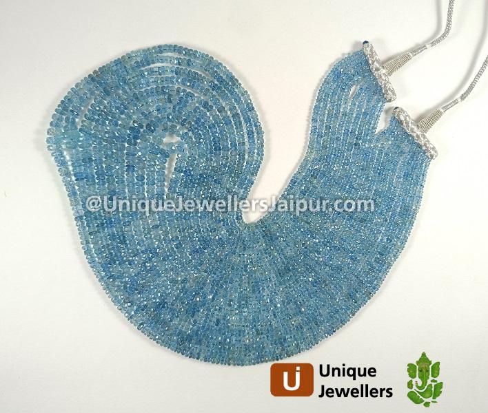 Aquamarine Faceted Roundelle Beads
