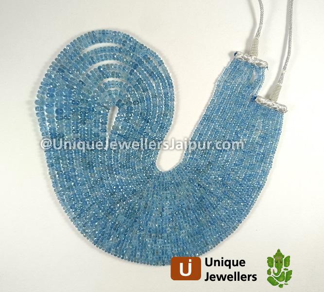 Aquamarine Faceted Roundelle Beads