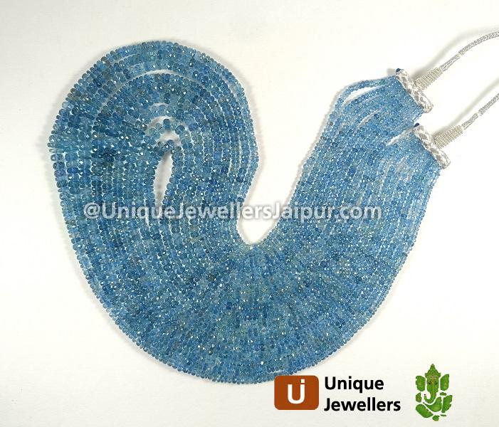 Aquamarine Faceted Roundelle Beads