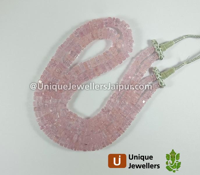 Pink Morganite Step Cut Bolt Beads