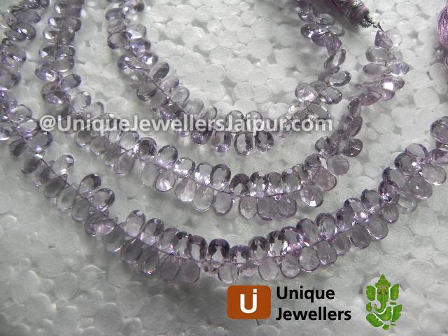 Pink Amethyst Cut Pear Beads