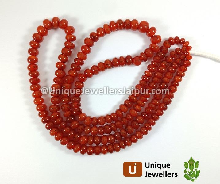 Carnelian Smooth Roundelle Beads