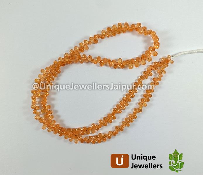 Mandarin Garnet Smooth Drops Beads