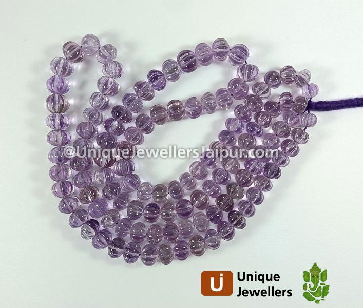 Amethyst Carved Pumpkin Beads