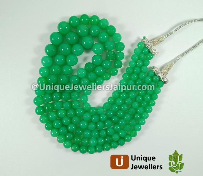 Chrysoprase Smooth Round Beads