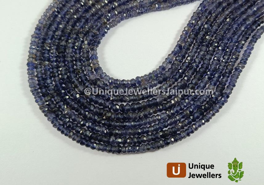 Iolite Faceted Roundelle Beads