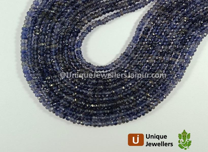 Iolite Faceted Roundelle Beads
